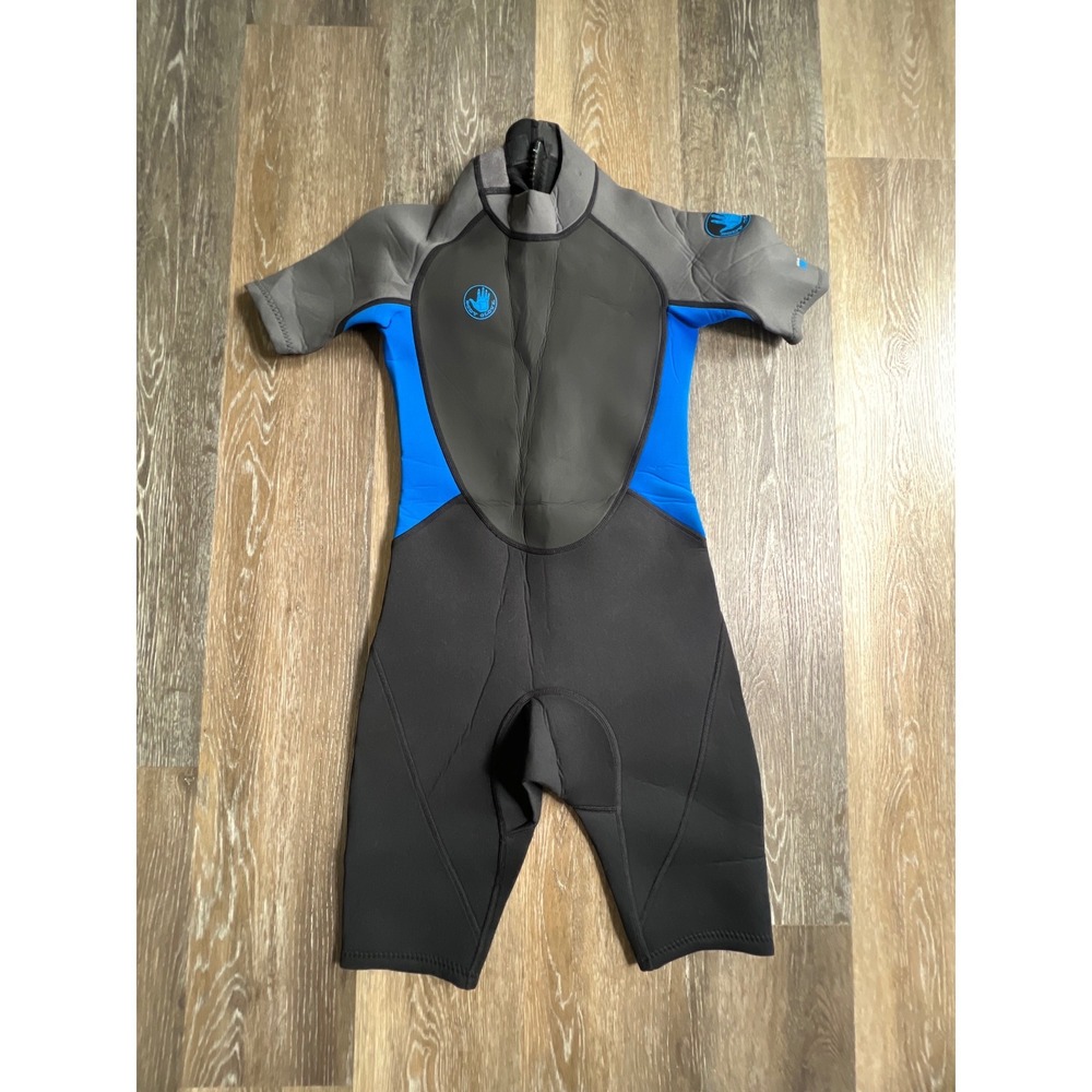 Body Glove Wetsuit Youth L Black Blue Good Short Sleeve Shorty Neoprene